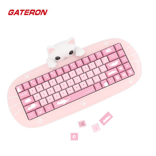 gateron佳达隆x-bows原创客制化软萌可爱女生三模猫咪机械键盘