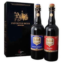 CHIMAY 智美 蓝帽/红帽 修道士精酿 啤酒 750ml*2瓶 礼盒装 比利时进口