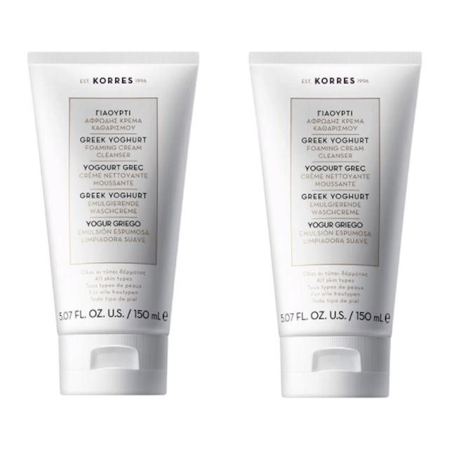 临期品：KORRES 珂诺诗 希腊酸奶氨基酸洁面150ml*2
