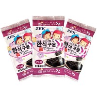 PLUS会员：ZEK 韩国进口 经典原味海苔紫菜包饭寿司即食烤海苔 儿童零食5g*3包