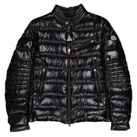 MONCLER 盟可睐 黑色 Baunard 羽绒机车夹克