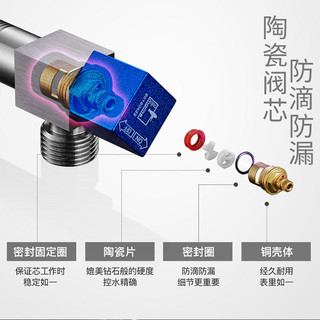 潜水艇角阀全铜三角阀冷热水马桶热水器大通量止水阀龙头开关 直饮水角阀