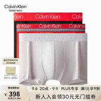 Calvin Klein 内衣男士三条装经典循环提花腰边棉质透气防夹臀平角内裤NB2729 6IT-黑/红/白 S