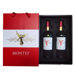 MONTES 蒙特斯 智利原瓶进口 红天使珍藏 14.5度 干红葡萄酒 750ml*2瓶 礼盒装