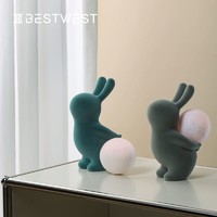 BEST WEST 兔子氛围床头摆件家居饰品小夜灯女生桌面可爱灯兔兔创意生日礼物