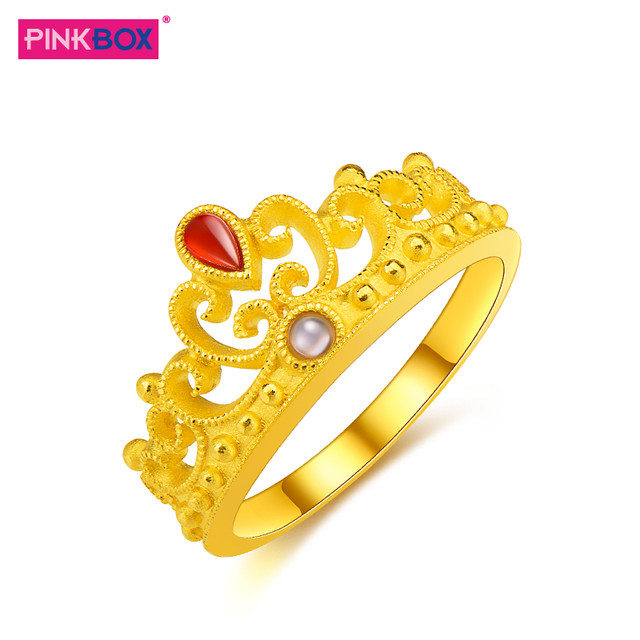 PINKBOX 娉饰珠宝黄金戒指 999足金戒指女皇冠系列 香港专柜同款