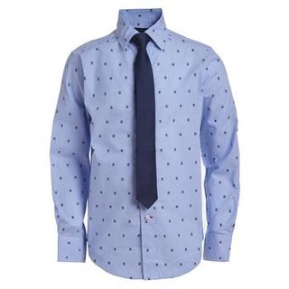 2-Pc. All-Over Dot Print Shirt & Tie Set, Big Boys