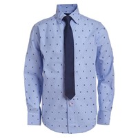 2-Pc. All-Over Dot Print Shirt & Tie Set, Big Boys