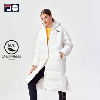 FILA FUSION斐乐潮牌 2021冬季女子个性时尚保暖中长款羽绒服