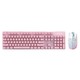 AULA 狼蛛 S2022 104键 有线机械键盘鼠标套装 樱花粉 青轴