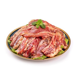 大荒优选 烧烤牛肋排700g 烤肉 调理秘制调味牛肋条肉 冷冻