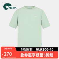 NEPA 耐葩户外23年夏季新品男女款冷感基本弹力圆领短袖T恤7JD5302 绿色 160/84A