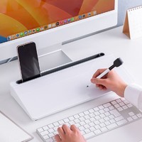 SANWA SUPPLY 山业 桌面迷你小白板 键盘手机支架 可擦写玻璃记事板 办公 儿童画板 附笔板擦 白色
