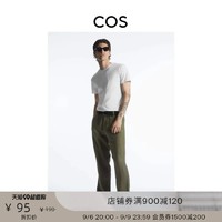 COS 男装 标准版型罗纹圆领短袖T恤白色新品1011037002