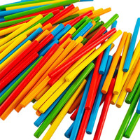 HUJIAO 沪教 计数棒 数数棒数学棒儿童算术棒小学数学教具一年级加减法数字竹制小棒小学教具 塑料盒装100根 一盒5种颜色各20根 75mm长