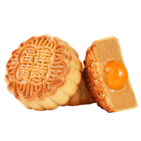 88VIP：金尊 传统广式糕点蛋黄白莲蓉月饼100克多口味送礼包装散饼中秋节