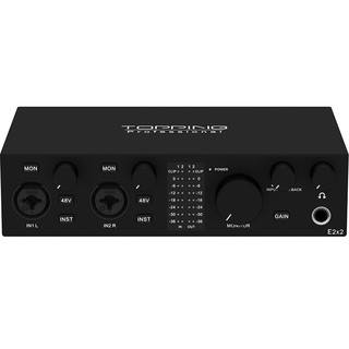 TOPPING/拓品 E2x2 专业声卡 电脑手机播客唱歌直播声卡录音混音 E2x2