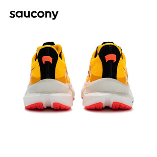 Saucony索康尼坦途Tempus女跑步鞋轻量支撑跑鞋缓震运动鞋黄红37.5