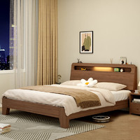 摩高空间双人床实木床单人床出租屋木床出租房床 1.5米床+10CM床垫 加厚款