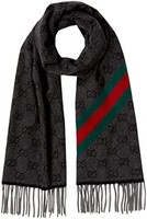 GUCCI 古驰 570603-3GB18 双G提花羊毛围巾