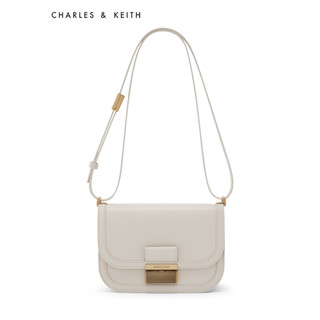 CHARLES & KEITH CHARLES&KEITH质感复古纯色豆腐包单肩斜挎包包女包女士生日礼物CK2-80781599-1 Ivory象牙色 S