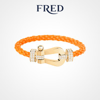 FRED 斐登 FORCE 10系列 0J0012-6B1188 几何18K黄金钻石手绳 1.58克拉 20cm 霓虹橙色