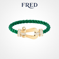 FRED 斐登 FORCE 10系列 0J0012-6B1187 几何18K黄金钻石手绳 1.58克拉 14cm 祖母绿色