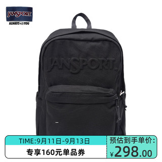 JANSPORT 杰斯伯 双肩包新款休闲校园女帆布书包男黑色电脑包出游4QUA