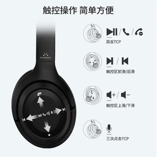 SoundMAGIC 声美 P60BT ANC 耳罩式头戴式动圈主动降噪蓝牙耳机 黑色