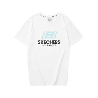 SKECHERS 斯凯奇 短袖男女秋夏季新款白色情侣速干运动潮流圆领T恤