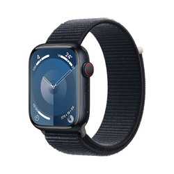 Apple 苹果 Watch Series 9 智能手表 GPS+蜂窝网络款 45mm 黑色铝金属表壳 午夜色回环式运动表带