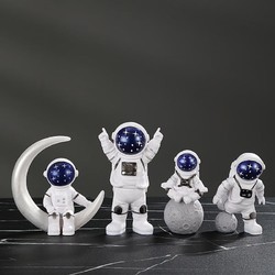 居物谣 宇航员摆件小太空人模型书房摆件生日礼物 星空蓝四件