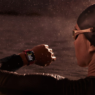 Apple 苹果 Watch Series 9 智能手表 GPS+蜂窝网络款 45mm 金色不锈钢表壳 陶土色橡胶表带 M/L