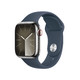 Apple 苹果 Watch Series 9 智能手表 GPS+蜂窝网络款 41mm 银色不锈钢表壳 风暴蓝色橡胶表带 M/L