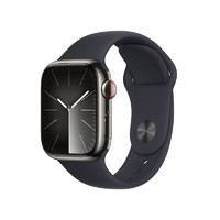 Apple 苹果 Watch Series 9 智能手表 GPS+蜂窝网络款 41mm 石墨色不锈钢表壳 午夜色橡胶表带 S/M MRM23CH/A