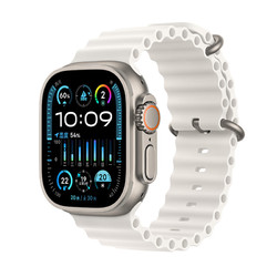 Apple 蘋果 Watch Ultra2 智能手表 GPS+蜂窩版 49mm 鈦金屬 白色 海洋表帶