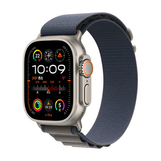 Apple 苹果 Watch Ultra2 智能手表 GPS+蜂窝版 49mm 钛金属 蓝色 高山回环表带 大号
