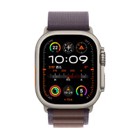 Apple 苹果 Watch Ultra2 智能手表 GPS+蜂窝版 49mm 钛金属 靛蓝色 高山回环表带 大号