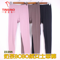 纤丝鸟21288奶茶BOBO绒女士单裤薄款保暖裤打底裤发热内衣秋裤子