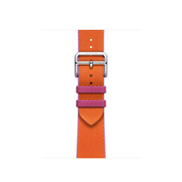 Apple Watch Hermès - 41 毫米 Orange/Rose Mexico 橙配墨西哥粉色 Twill Jump Single Tour 表带