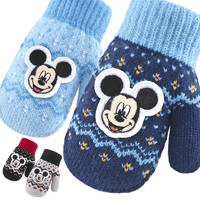 Disney 迪士尼 儿童手套保暖加绒针织男童男孩小孩幼儿毛线包指蜘蛛侠宝宝