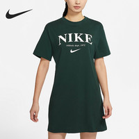 NIKE 耐克 连衣裙女子2022秋季新款运动裙休闲百搭针织裙DX6312-100