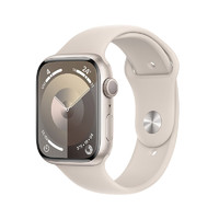 Apple 蘋果 Watch Series 9 智能手表 GPS款 45mm 星光色 橡膠表帶 M/L