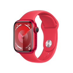 Apple 苹果 Watch Series 9 智能手表 GPS款 41mm 红色 橡胶表带 S/M