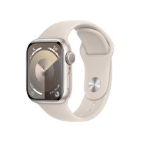 PLUS会员：Apple 苹果 Watch Series 9 智能手表 GPS款 41mm 星光色 橡胶表带 M/L