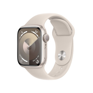 Apple 苹果 Watch Series 9 智能手表 GPS款 41mm 星光色 橡胶表带 M/L MR8U3CH/A