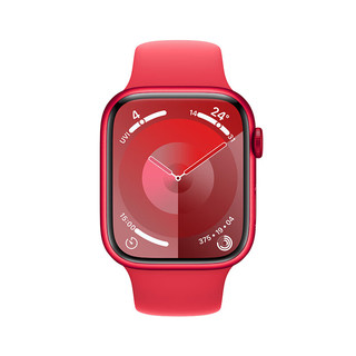 Apple 苹果 Watch Series 9 智能手表 GPS款 45mm 红色 橡胶表带 S/M