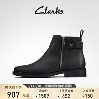 Clarks 其乐 女鞋秋季时尚切尔西靴柔软搭扣短靴时装靴女