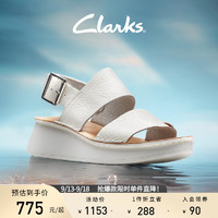 Clarks 其乐 微尔希女鞋凉鞋女2023年新款一字带厚底沙滩坡跟凉鞋女