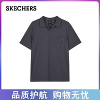 SKECHERS 斯凯奇 凉感2023年夏季新款男子针织短袖POLO衫纯色上衣L223M142